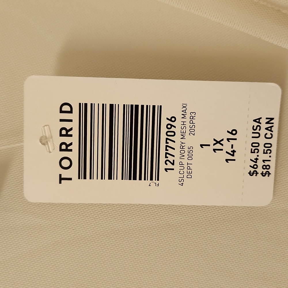 Torrid 1X 14-16 Ivory Mesh Maxi Cover Up. Front Closure. - Picture 6 of 12